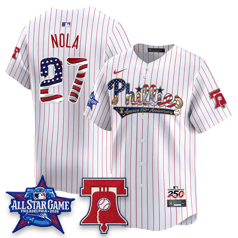Philadelphia Phillies 2026 Independence Day USA Blue Jersey - Stitched