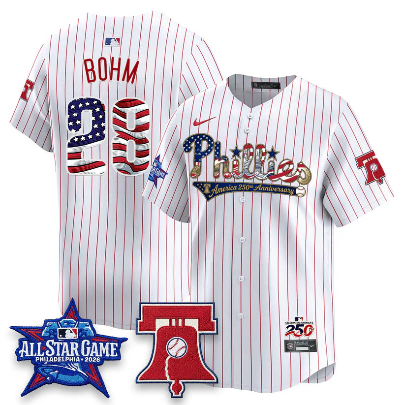 Philadelphia Phillies 2026 Independence Day USA Blue Jersey - Stitched