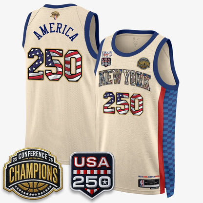 New York Knicks 2026 NBA Eastern Conference Champions x Fourth of July Vapor Jersey - Stitched