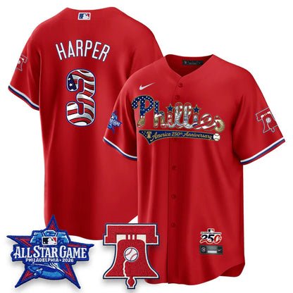 2026 USA 250 Independence Day Pinstripe Jersey - Stitched