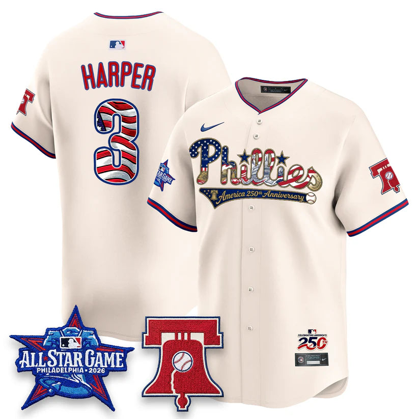 Philadelphia Phillies 2026 Independence Day USA Blue Jersey - Stitched