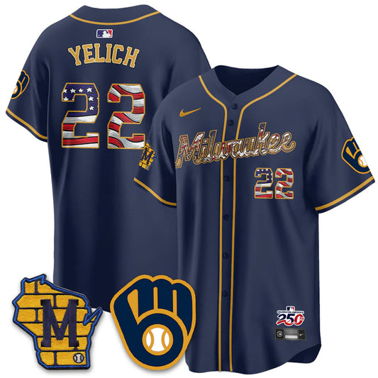 Milwaukee Brewers 2026 Independence Day USA Vapor Limited Jersey - Stitched
