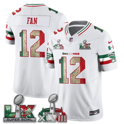 Seattle Seahawks Mexico Edition Vapor Jersey - Stitched