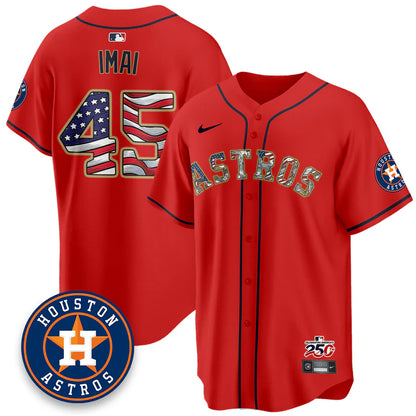 Houston Astros 2026 Independence Day USA Vapor Limited Jersey - Stitched