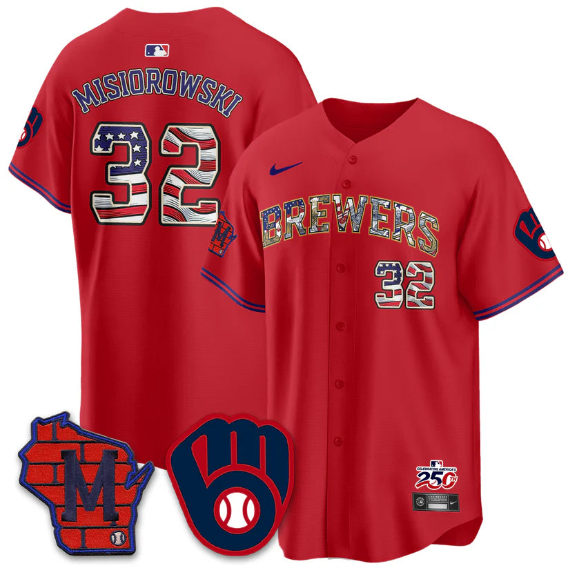 Milwaukee Brewers 2026 Independence Day USA Vapor Limited Jersey - Stitched