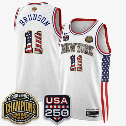 New York Knicks 2026 NBA Eastern Conference Champions x Fourth of July Vapor Jersey - Stitched