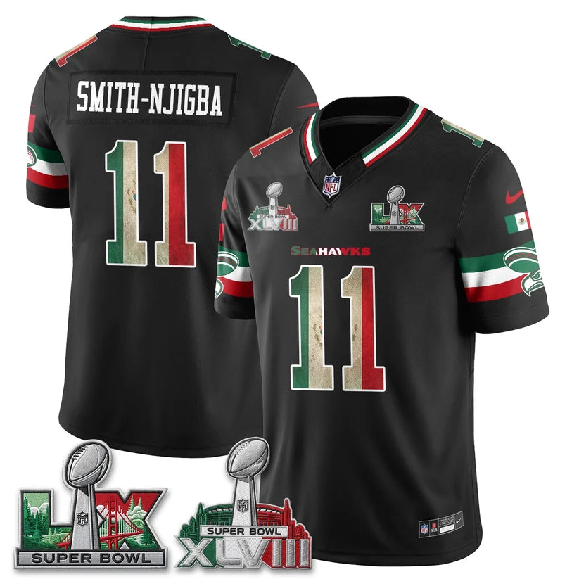 Seattle Seahawks Mexico Edition Vapor Jersey - Stitched