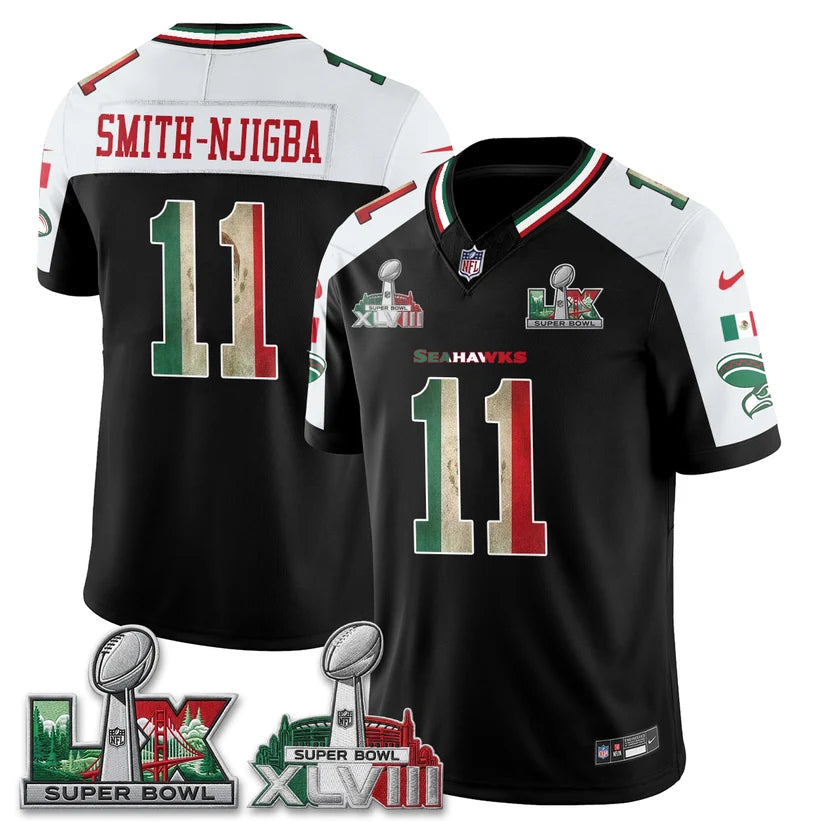 Seattle Seahawks Mexico Edition Vapor Jersey - Stitched