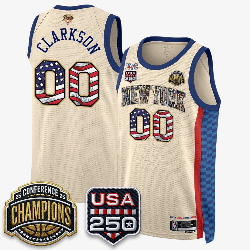 New York Knicks 2026 NBA Eastern Conference Champions x Fourth of July Vapor Jersey - Stitched