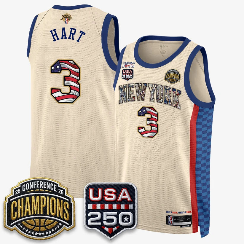 New York Knicks 2026 NBA Eastern Conference Champions x Fourth of July Vapor Jersey - Stitched