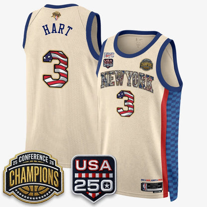 New York Knicks 2026 NBA Eastern Conference Champions x Fourth of July Vapor Jersey - Stitched