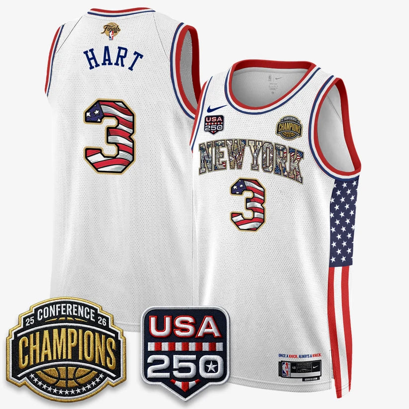 New York Knicks 2026 NBA Eastern Conference Champions x Fourth of July Vapor Jersey - Stitched