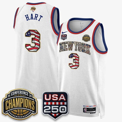 New York Knicks 2026 NBA Eastern Conference Champions x Fourth of July Vapor Jersey - Stitched