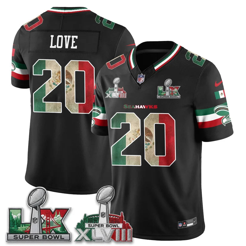 Seattle Seahawks Mexico Edition Vapor Jersey - Stitched