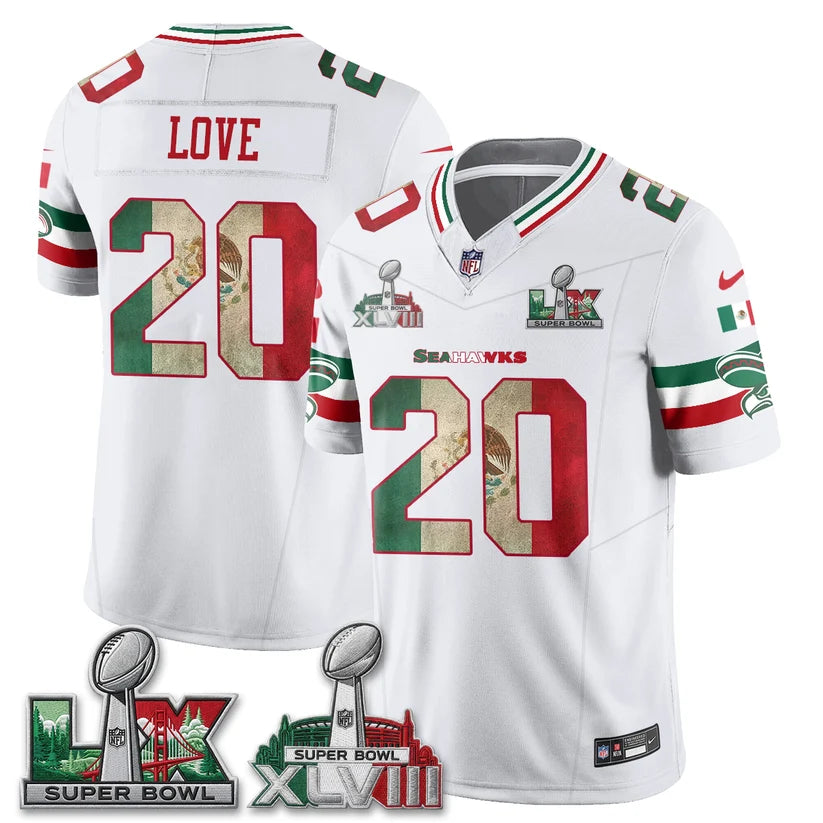 Seattle Seahawks Mexico Edition Vapor Jersey - Stitched