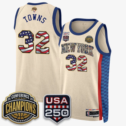 New York Knicks 2026 NBA Eastern Conference Champions x Fourth of July Vapor Jersey - Stitched