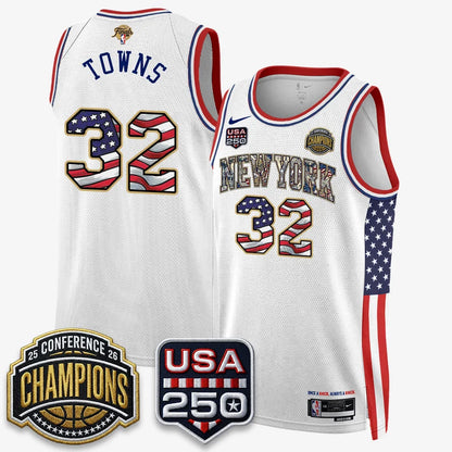 New York Knicks 2026 NBA Eastern Conference Champions x Fourth of July Vapor Jersey - Stitched