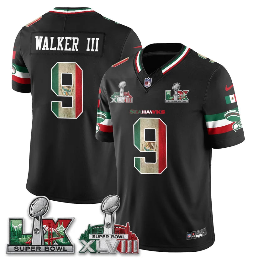 Seattle Seahawks Mexico Edition Vapor Jersey - Stitched
