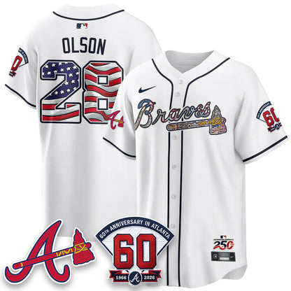 Atlanta Braves 2026 Independence Day USA Vapor Limited Jersey - Stitched