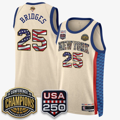 New York Knicks 2026 NBA Eastern Conference Champions x Fourth of July Vapor Jersey - Stitched