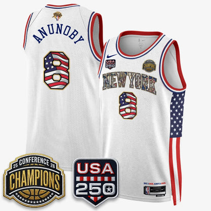 New York Knicks 2026 NBA Eastern Conference Champions x Fourth of July Vapor Jersey - Stitched