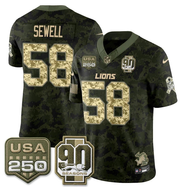 DET 2026 Salute to Service Vapor Jersey - Stitched