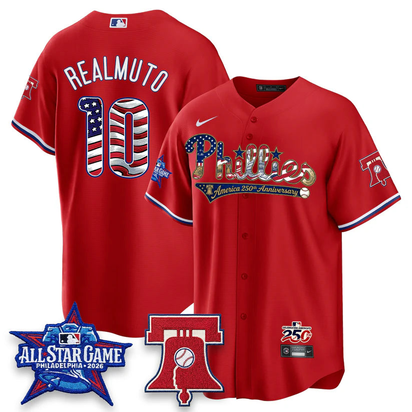 Philadelphia Phillies 2026 Independence Day USA Blue Jersey - Stitched