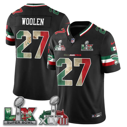 Seattle Seahawks Mexico Edition Vapor Jersey - Stitched