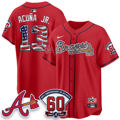 Atlanta Braves 2026 Independence Day USA Vapor Limited Jersey - Stitched