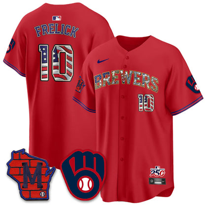 Milwaukee Brewers 2026 Independence Day USA Vapor Limited Jersey - Stitched