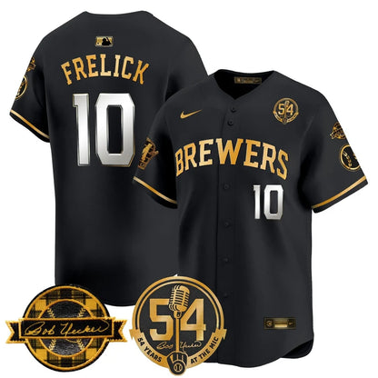 MIL 'Bob Uecker - 54 Seasons for Brewers' Limited Navy Jersey - Stitched