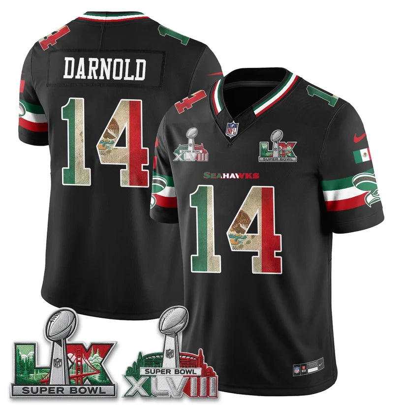 Seattle Seahawks Mexico Edition Vapor Jersey - Stitched