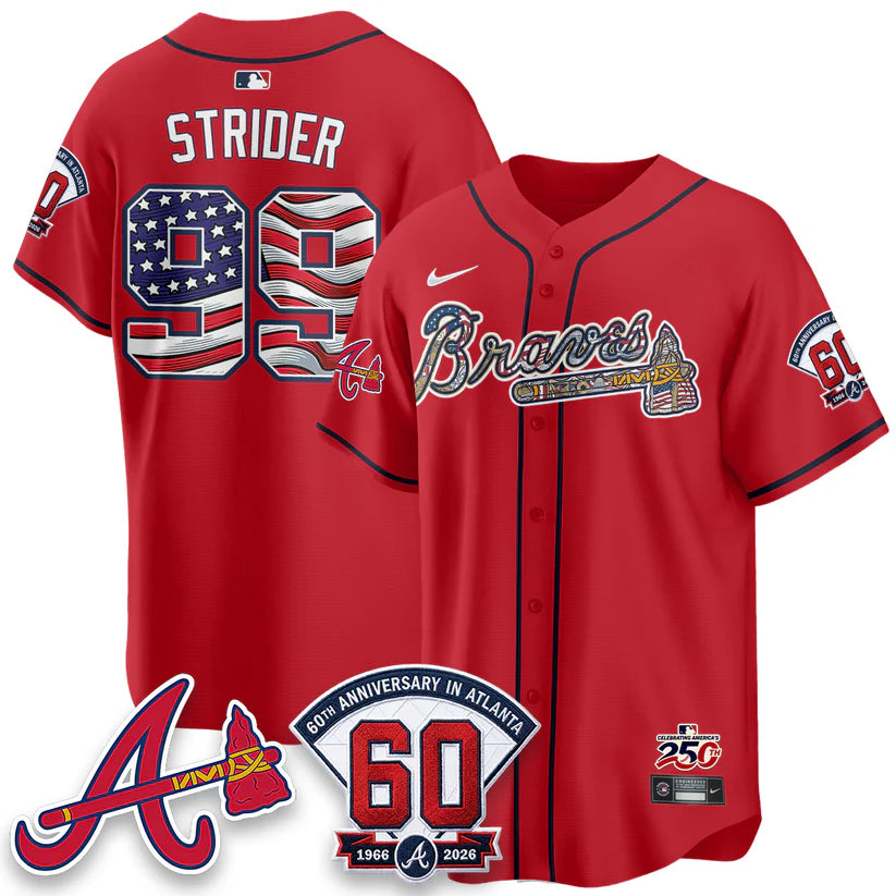 Atlanta Braves 2026 Independence Day USA Vapor Limited Jersey - Stitched