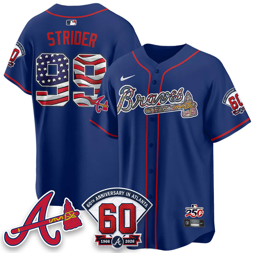 Atlanta Braves 2026 Independence Day USA Vapor Limited Jersey - Stitched