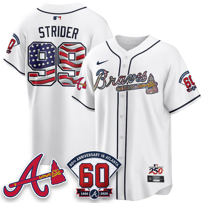 Atlanta Braves 2026 Independence Day USA Vapor Limited Jersey - Stitched