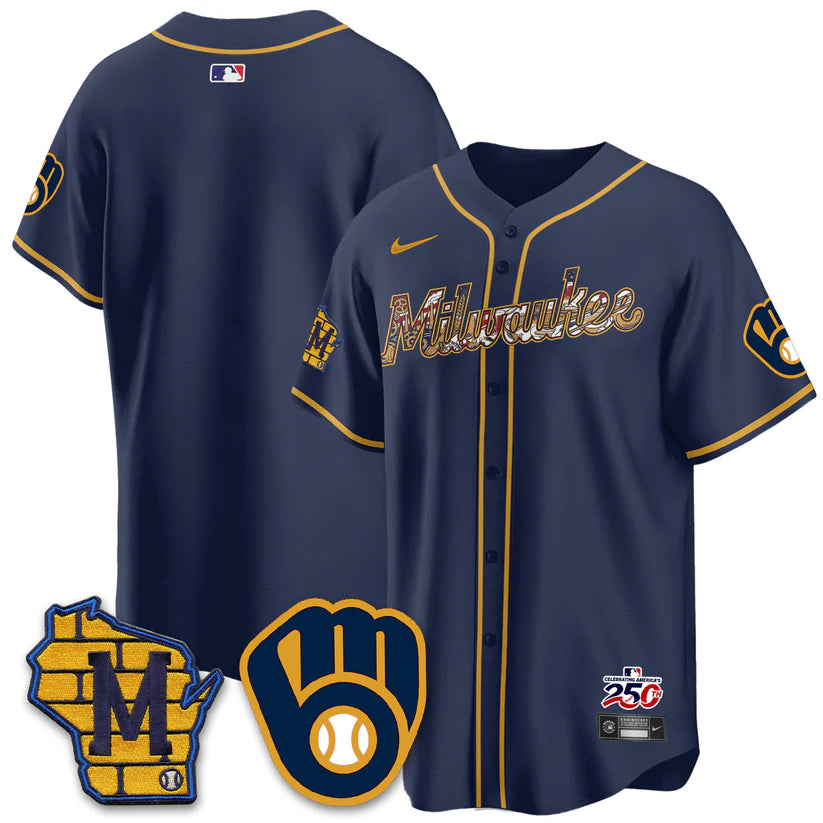 Milwaukee Brewers 2026 Independence Day USA Vapor Limited Jersey - Stitched