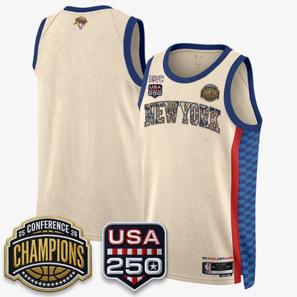 New York Knicks 2026 NBA Eastern Conference Champions x Fourth of July Vapor Jersey - Stitched