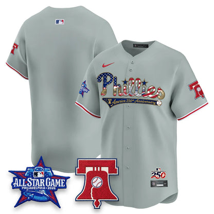 Philadelphia Phillies 2026 Independence Day USA Blue Jersey - Stitched