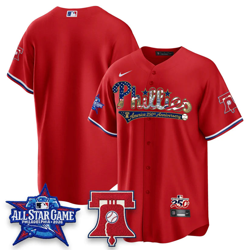 Philadelphia Phillies 2026 Independence Day USA Blue Jersey - Stitched