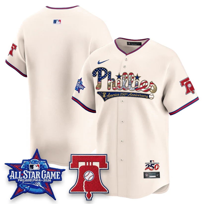 Philadelphia Phillies 2026 Independence Day USA Blue Jersey - Stitched