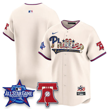 Philadelphia Phillies 2026 Independence Day USA Blue Jersey - Stitched
