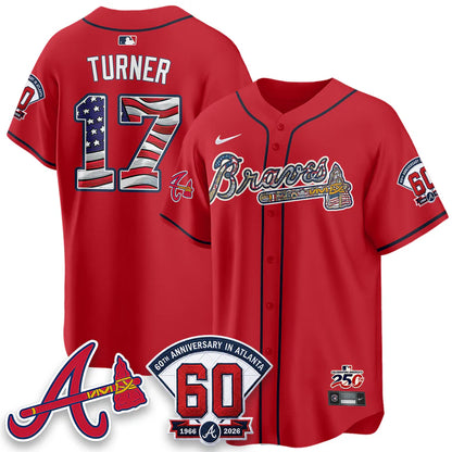 Atlanta Braves 2026 Independence Day USA Vapor Limited Jersey - Stitched