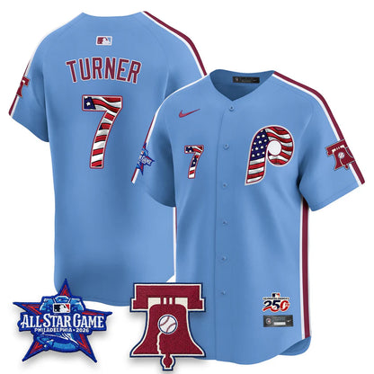 Philadelphia Phillies 2026 Independence Day USA Blue Jersey - Stitched