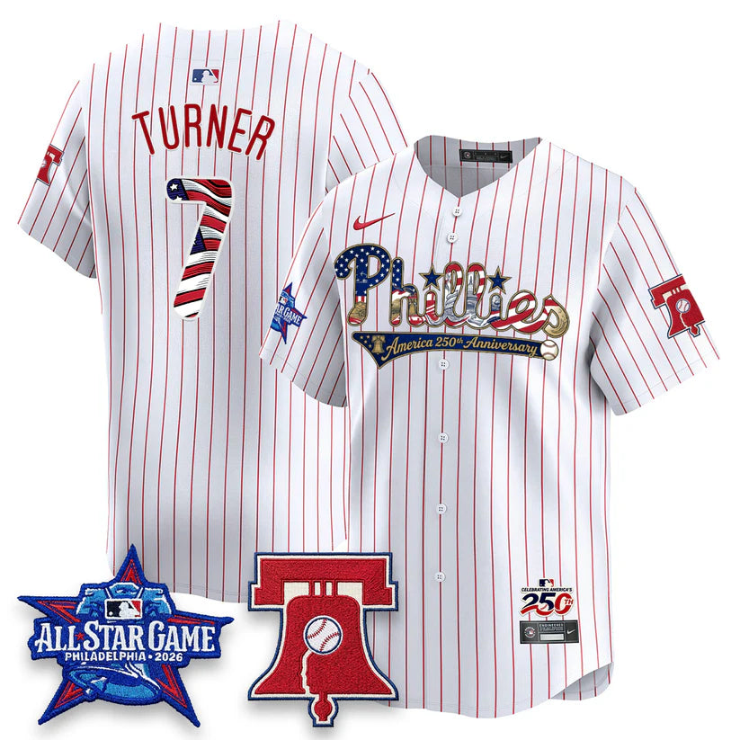 Philadelphia Phillies 2026 Independence Day USA Blue Jersey - Stitched