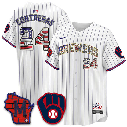 Milwaukee Brewers 2026 Independence Day USA Vapor Limited Jersey - Stitched