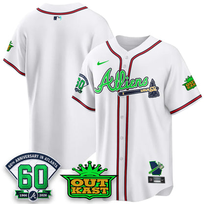 Atlanta Braves x Atliens Cool Base Galaxy Version Jersey - Stitched