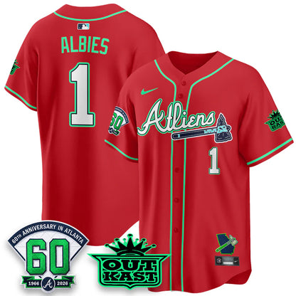 Atlanta Braves x Atliens Cool Base Galaxy Version Jersey - Stitched