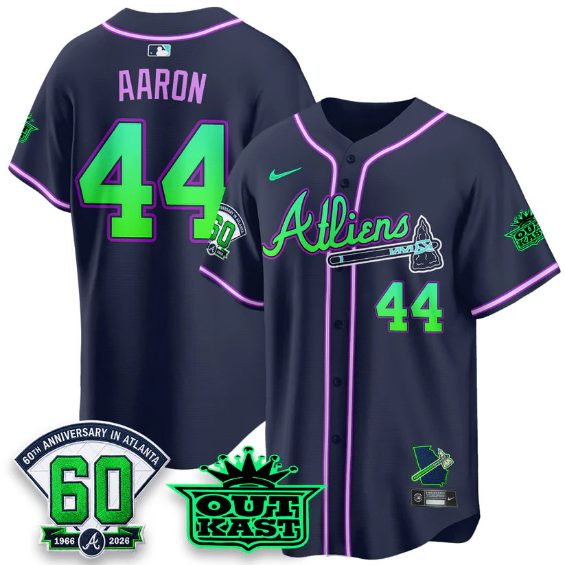 Atlanta Braves x Atliens Cool Base Galaxy Version Jersey - Stitched
