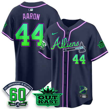 Atlanta Braves x Atliens Cool Base Galaxy Version Jersey - Stitched