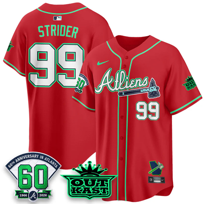 Atlanta Braves x Atliens Cool Base Galaxy Version Jersey - Stitched